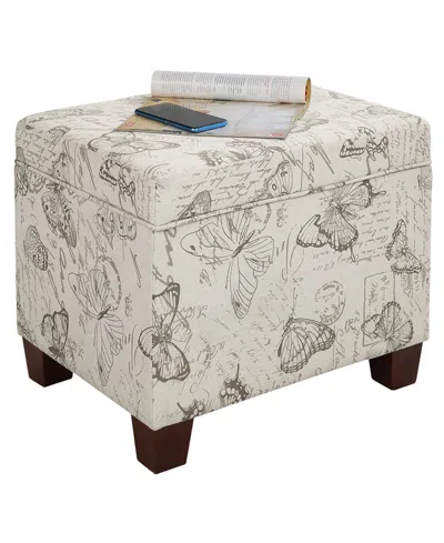 Shop Convenience Concepts 21.75" Canvas Fabric Madison Storage Ottoman In Butterfly Fabric