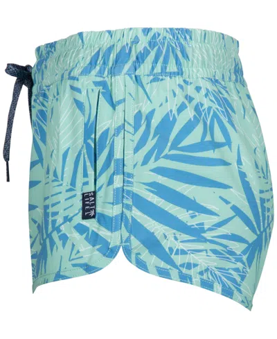 Shop Salt Life Women's Jungle Vibes Drawcord-waist Shorts In Azure