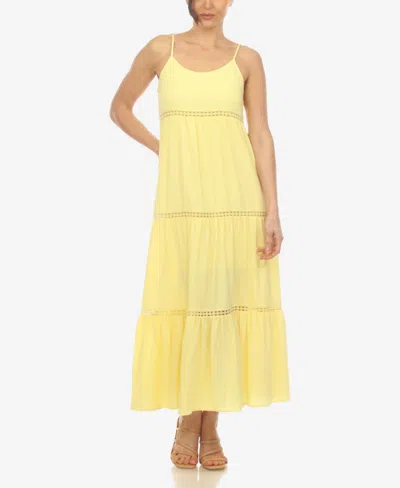 Shop White Mark Women's Scoop Neck Tiered Maxi Dress In Yellow