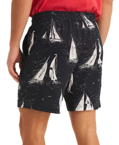 Shop Nautica Men's Printed Sleep Shorts In Navy