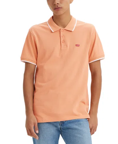 Shop Levi's Men's Housemark Regular Fit Short Sleeve Polo Shirt In Quarter Ti