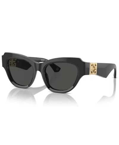 Burberry Beveled Acetate & Plastic Cat-eye Sunglasses In Drak Gray