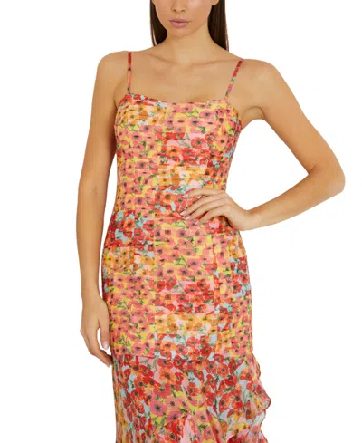 Shop Guess Women's Juliana Ruffled Maxi Dress In Botanical Sunrays Print