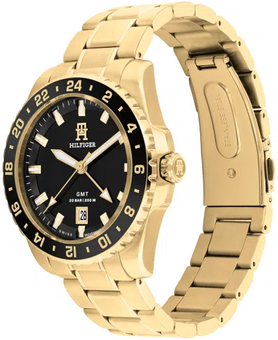 Shop Tommy Hilfiger Men's Quartz Gold-tone Stainless Steel Watch 44mm