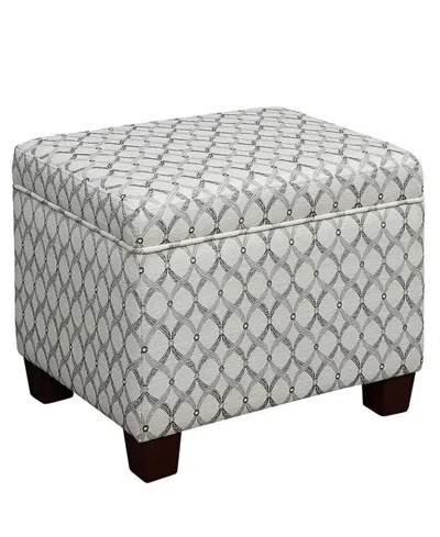 Shop Convenience Concepts 21.75" Print Fabric Madison Storage Ottoman In Ribbon Pattern Fabric