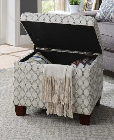 Shop Convenience Concepts 21.75" Print Fabric Madison Storage Ottoman In Ribbon Pattern Fabric