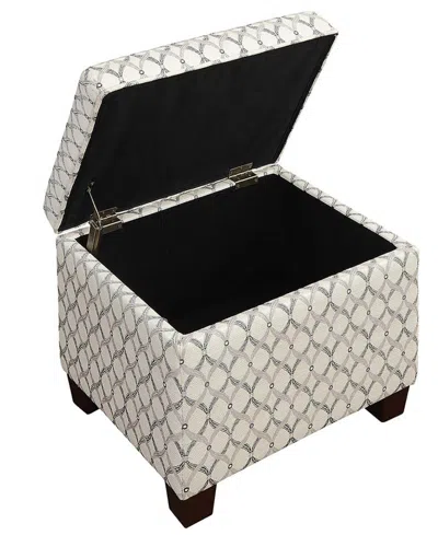 Convenience Concepts 21.75" Print Fabric Madison Storage Ottoman In Ribbon Pattern Fabric