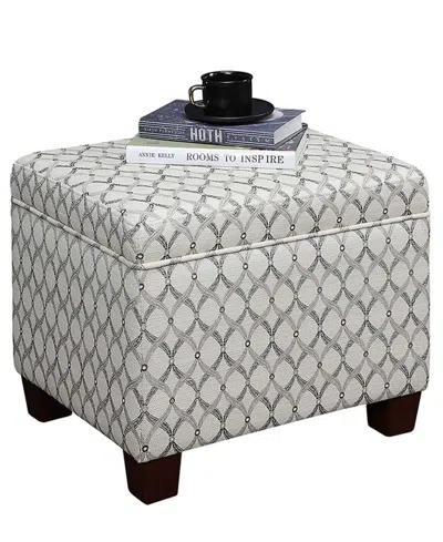 Shop Convenience Concepts 21.75" Print Fabric Madison Storage Ottoman In Ribbon Pattern Fabric