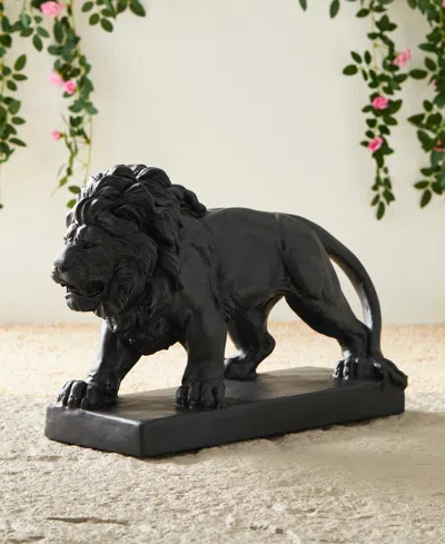 Shop Glitzhome Set Of 2 Black Walking Lion Garden Statue