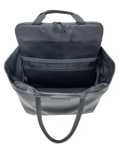 Kenneth Cole Reaction Faux Leather Marley 16" Laptop Tote With Removable Laptop Sleeve In Black