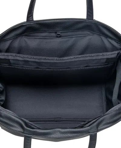 Kenneth Cole Reaction Faux Leather Marley 16" Laptop Tote With Removable Laptop Sleeve In Black