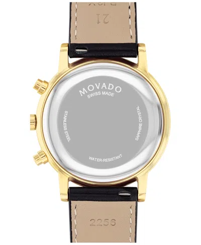 Shop Movado Men's Swiss Chronograph Museum Classic Black Leather Strap Watch 42mm
