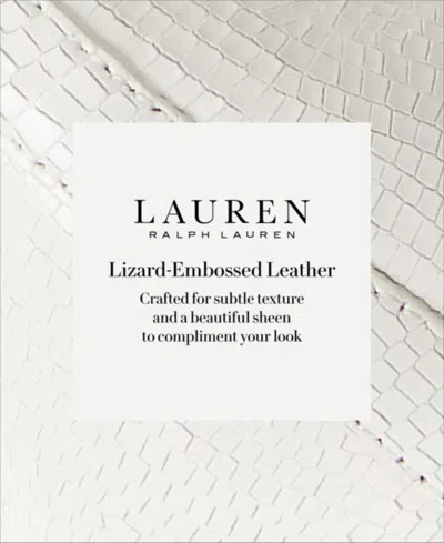 Shop Lauren Ralph Lauren Women's Slide-buckle Lizard-embossed Belt In Soft White