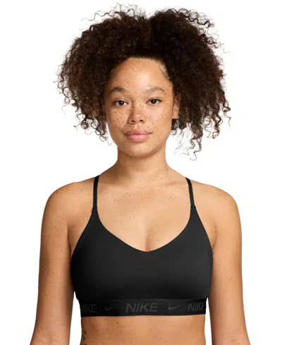 Shop Nike Women's Indy Light-support Padded Adjustable Sports Bra In Black,black,black