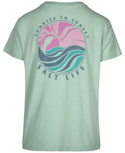 Shop Salt Life Women's Sunrise To Sunset Short-sleeve T-shirt In Washed Navy