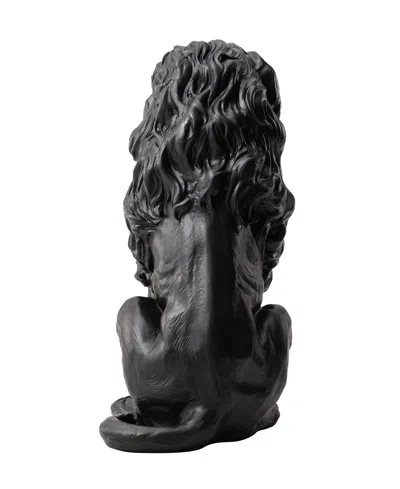Shop Glitzhome Set Of 2 Black Sitting Lion Garden Statue