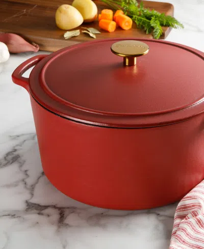 Shop Sur La Table Millau 5.5-quart Enameled Cast Iron Dutch Oven In Red