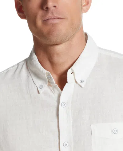 Shop Weatherproof Vintage Men's Short Sleeve Solid Linen Cotton Shirt In Naval Academy