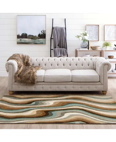 Karastan Euphoria Wexford 8' X 8' Round Area Rug In Sand,gray