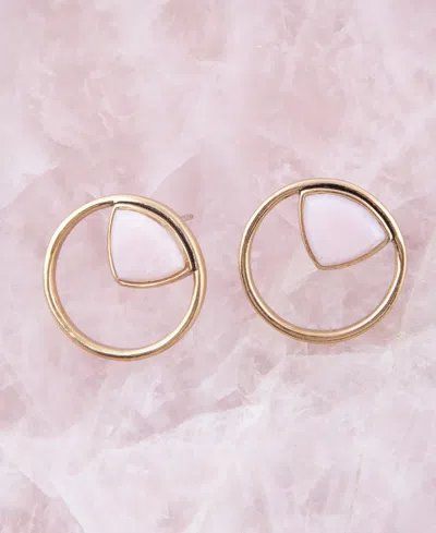 Shop Barse Circle Genuine Pink Opal Triangle Stud Earrings