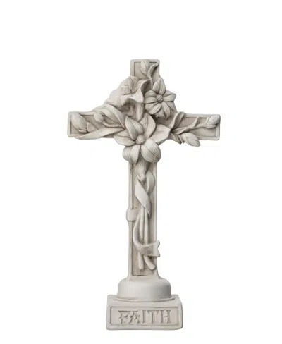 Shop Glitzhome Holy Cross With Lily Garden Statue In White
