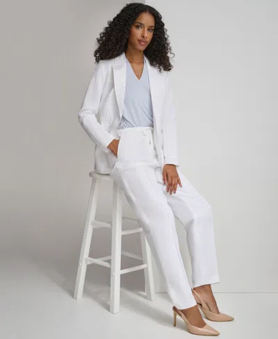 Shop Calvin Klein Women's Peak-lapel Single-button Blazer In White