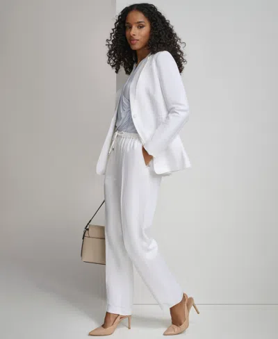 Shop Calvin Klein Women's Peak-lapel Single-button Blazer In White