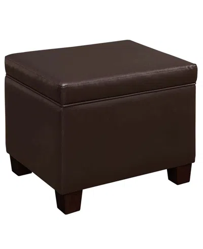 Shop Convenience Concepts 21.75" Faux Leather Madison Storage Ottoman In Espresso Faux Leather