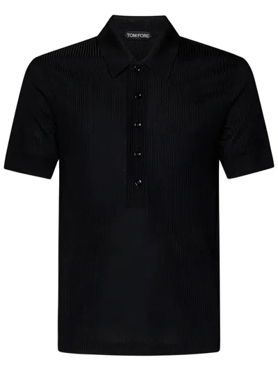 Shop Tom Ford Polo Shirt In Black