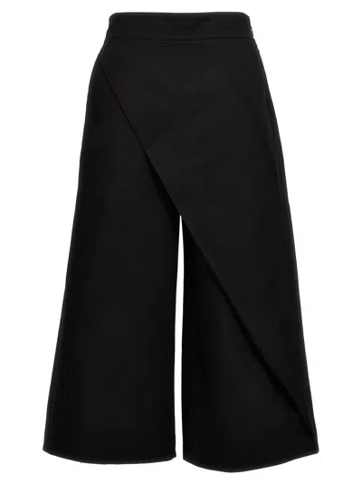 Shop Loewe Turned-up Cropped Pants In Black