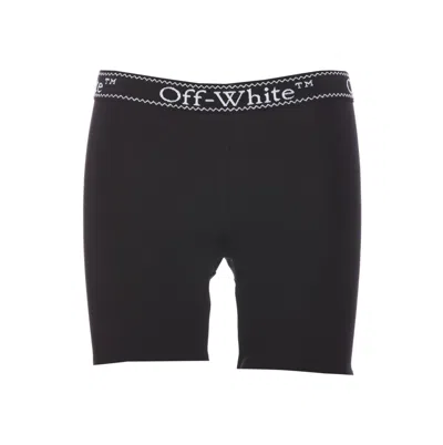 Shop Off-white Logo Band Shorts In Black