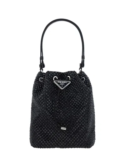 Shop Prada Mini Bucket Bag In Black