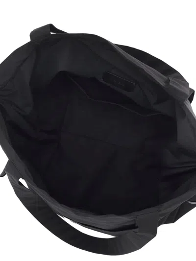 Shop Moncler Logo Tote Bag In Black