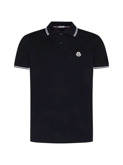 Shop Moncler Polo Shirt In Blu