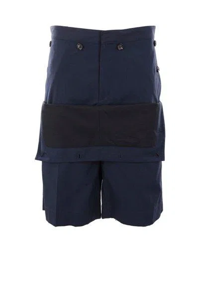 Shop Bottega Veneta Panelled Oversized Shorts In Blue