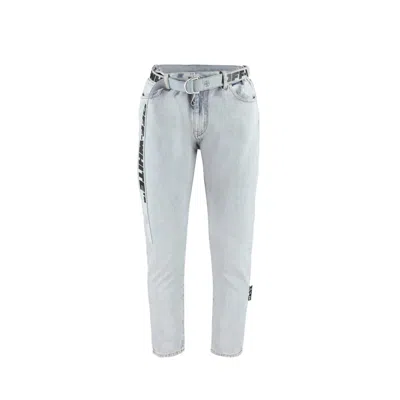 Shop Off-white Belted Denim Jeans In Blue