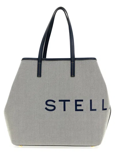 Shop Stella Mccartney Logo Shopping Bag In Blue