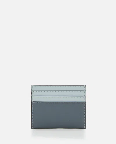 Shop Fendi Leather Cardholder In Clear Blue