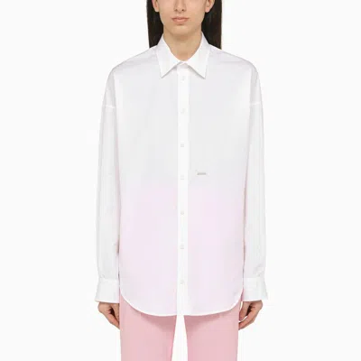 Shop Dsquared2 White Cotton Bib Shirt In Default Title