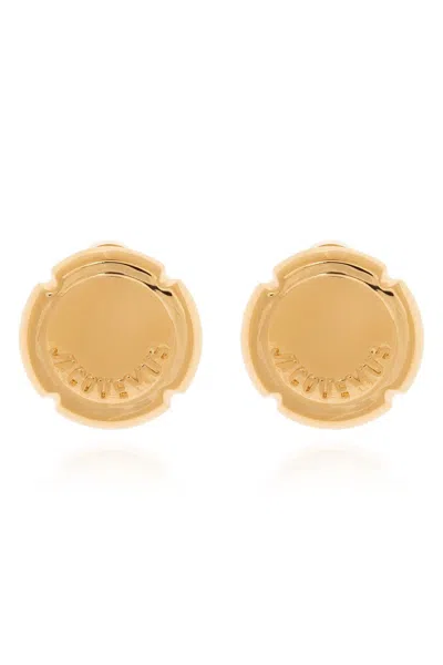 Shop Jacquemus Champagne Muselet Earrings In Gold