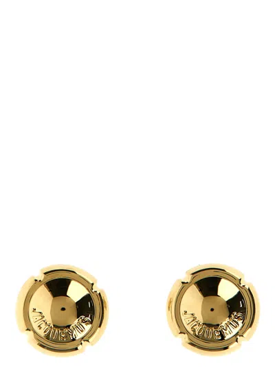 Shop Jacquemus Les Festiva Earrings In Gold