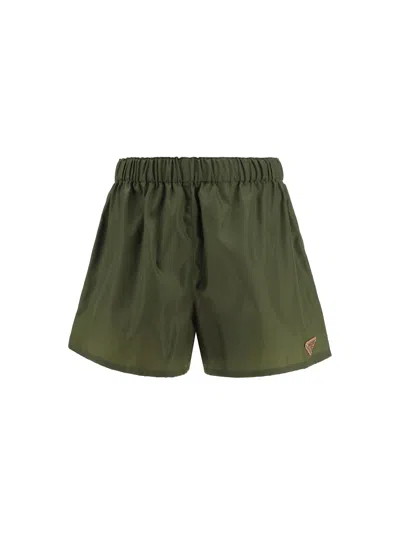 Shop Prada Shorts In Green