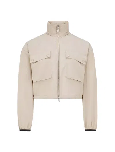 Shop Moncler Leda Short Parka In J Beige