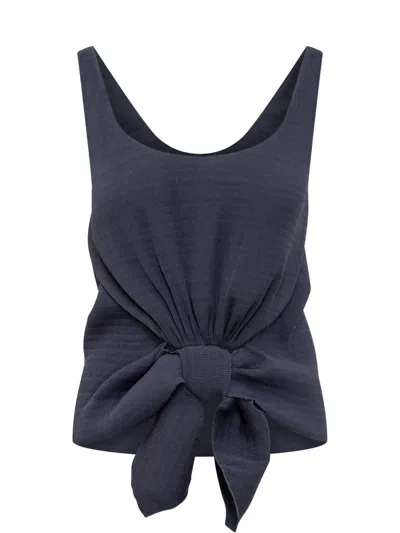 Shop Jw Anderson J.w. Anderson Top With Straps And Knotted Detail In Navy