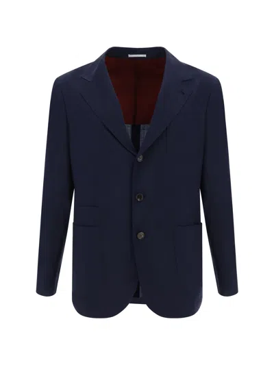 Shop Brunello Cucinelli Blazer Jacket In Navy