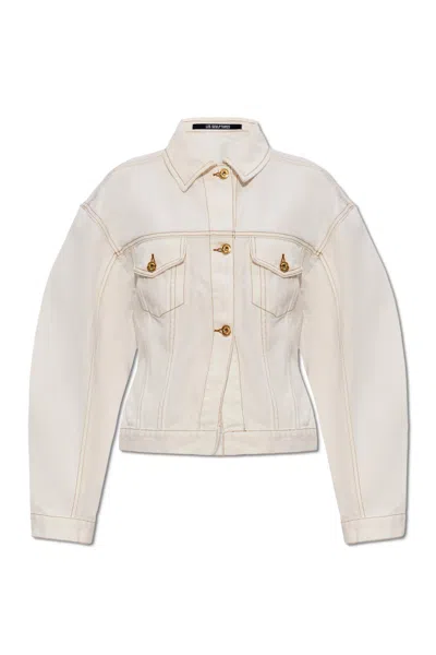 Shop Jacquemus Denim Jacket In Off-white