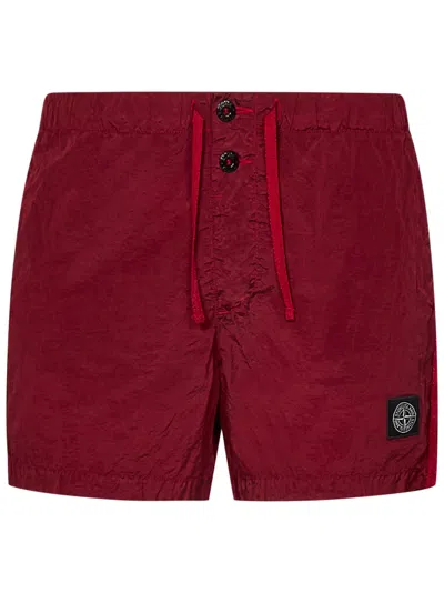 Shop Stone Island Swimsuit In Red