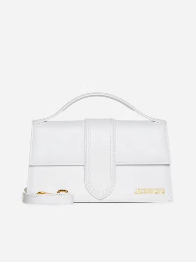 Shop Jacquemus Le Grand Bambino Leather Bag In White