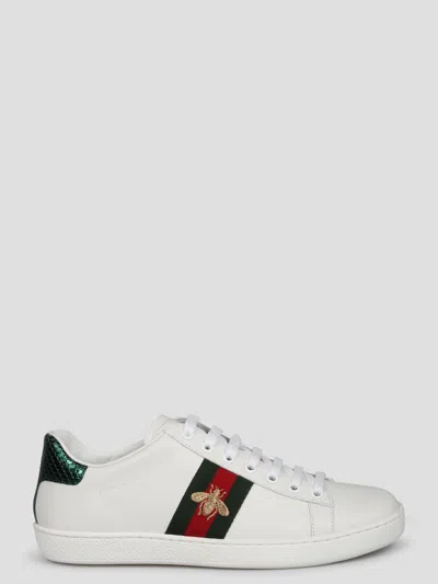 Shop Gucci Ace With Bee Trainer In White