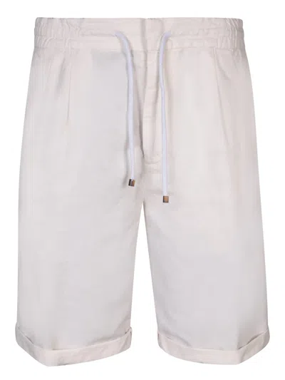 Shop Brunello Cucinelli 2 Pences Cream Bermuda Shorts In White